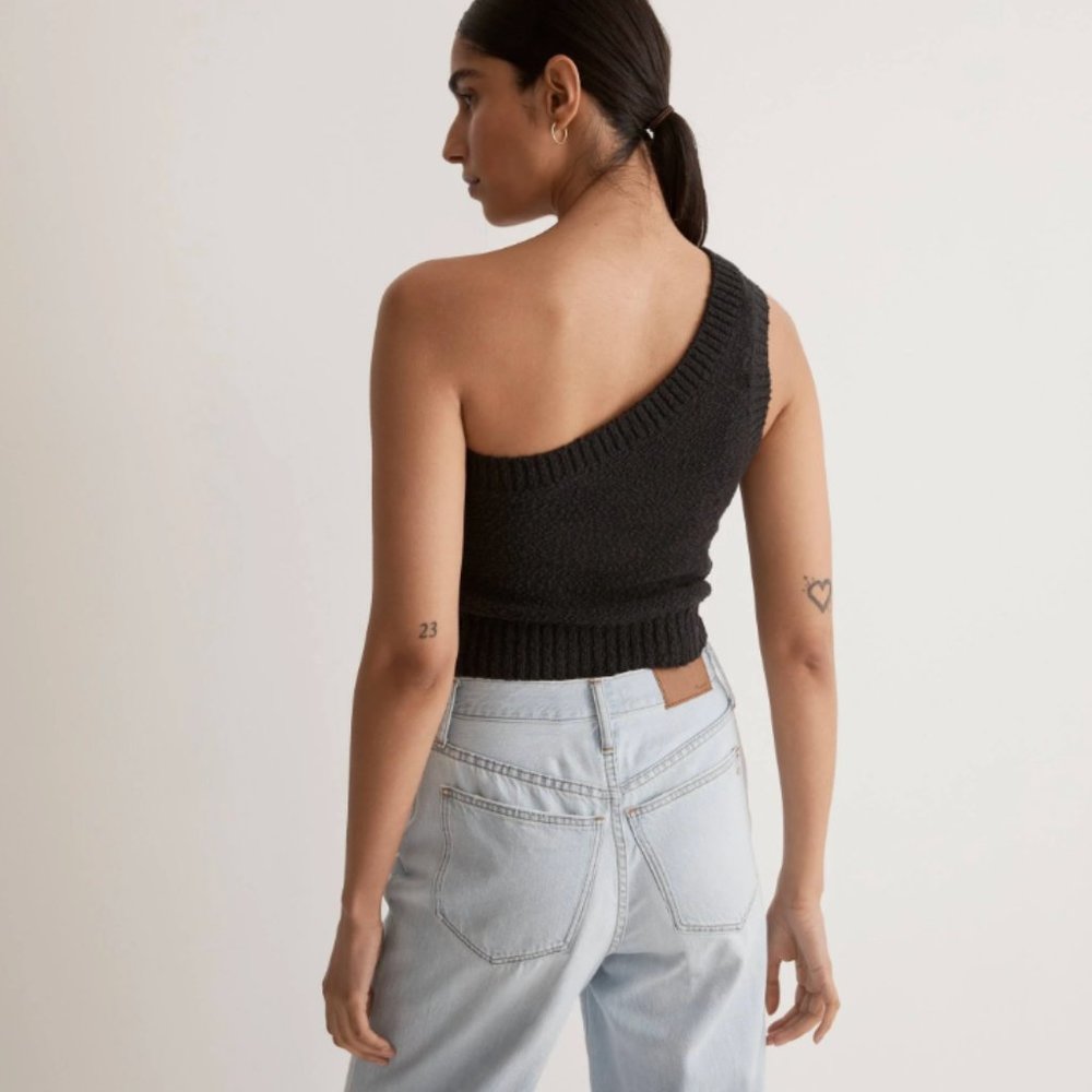 Madewell Textural-Knit One-Shoulder Sweater Tank - Size L - NWT